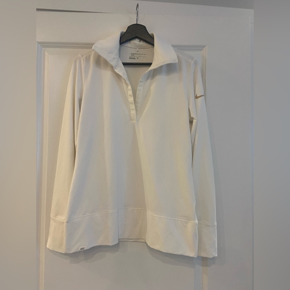 SOLD #120 NWOT Nike Golf Sport Dri-Fit Women’s Long Sleeve White Polo - Picture 1 of 8